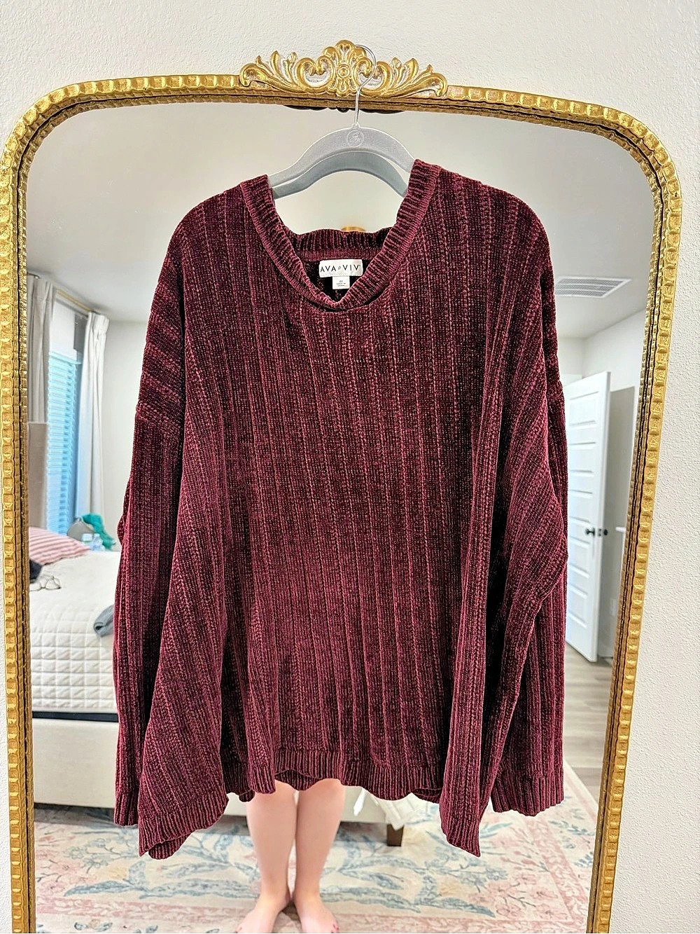 Ava & Viv Crewneck Sweater Burgundy 4X